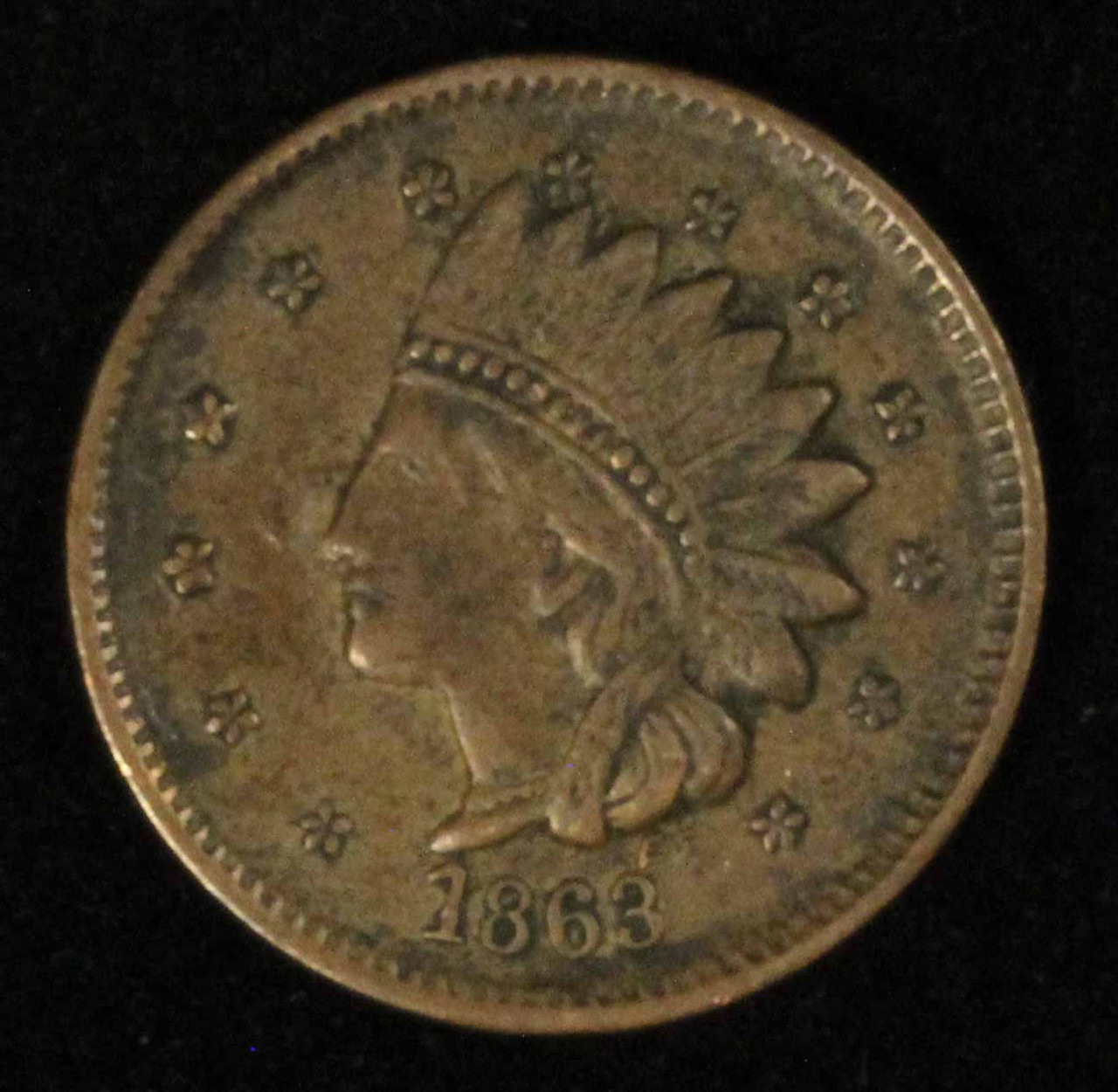 1863 Civil War Token Not One Cent Four Diamonds - Free Shipping